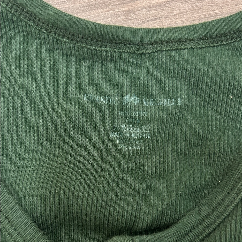 Brandy Melville Dark Green Tank Top with Buttons - Picture 2 of 2